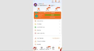 Giao diện trang tài khoản, nơi vào trang rút tiền AX88